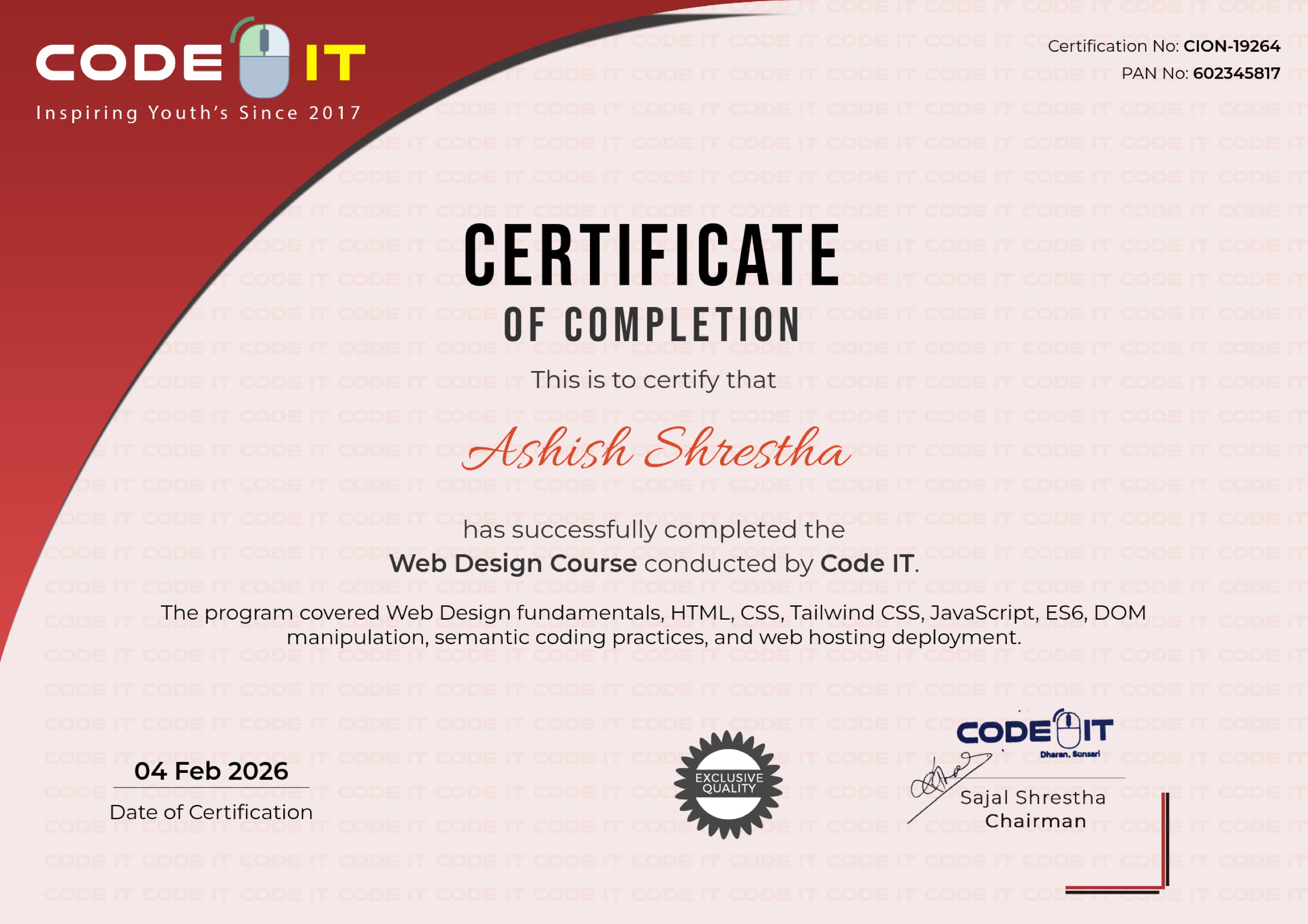 Code IT Full Stack Python & Django Certificate